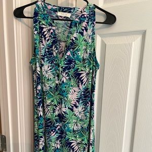 Peach Love floral print vneck dress